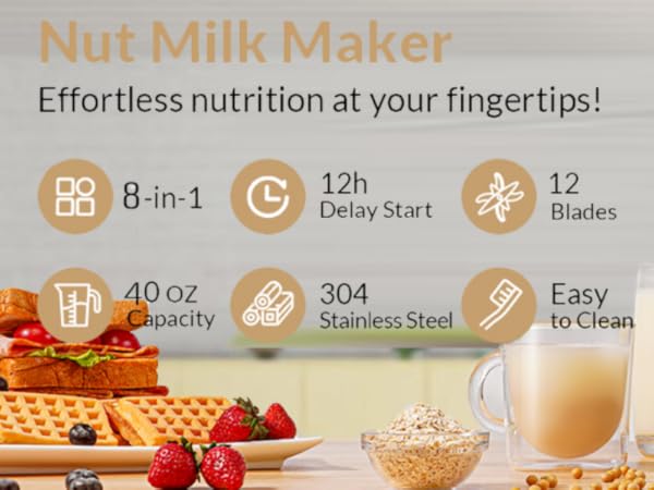 8-in-1 Automatic Soy Nut Milk Maker