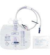 BeHerk 2000mL Catheter Bags for Men and Women 10 Pack Professional Urinary Drainage Bags with Enh...