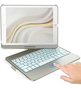 KBCASE Touchpad Keyboard Case for iPad 9th/8th/7th 10.2 inch, Backlit Trackpad Keyboard, 360°Rota...