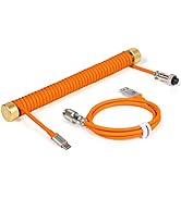 ZIYOU LANG Custom Coiled USB C to A Cable and Gold Coiled Cable Winder with Detachable Extendable...