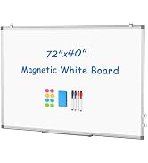 WALGLASS Extra Large White Board 72x40 Double-Sided Dry Erase Magnetic Wall | Magnetic Whiteboard...
