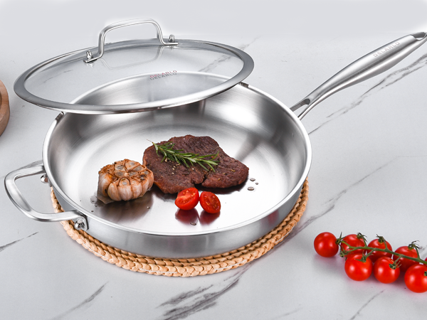 Whole body Tri-Ply Stainless Steel FRYING PAN 
