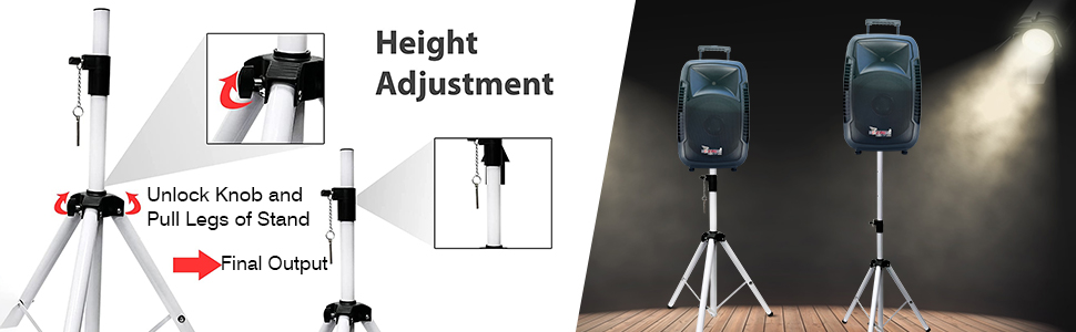 PA Speaker Stands, Professional Heavy-Duty Tripod, Universal PA DJ Tripod Speaker Stand