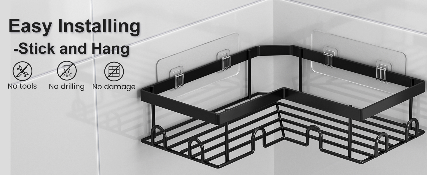 L-shape shower caddy