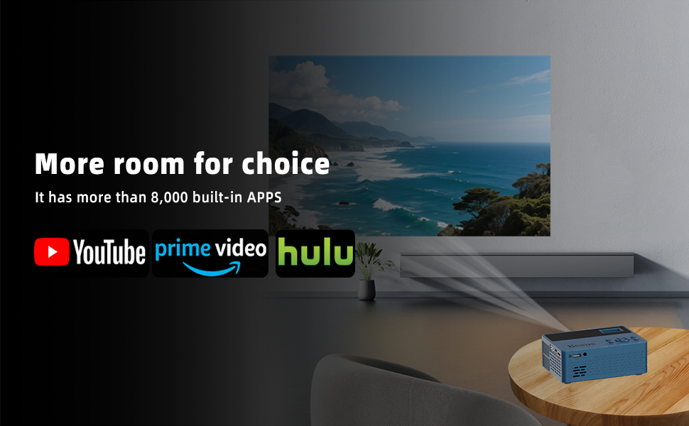 projector;mini projector;portable projector;projector with wifi and bluetooth;projector for bedroom