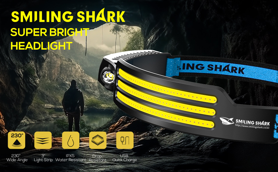 Smiling shark headlamp