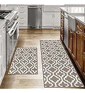 Kitchen Rug Sets 2 Piece with Runner Non Slip Kitchen Rugs and Mats Washable Kitchen Mats Se...