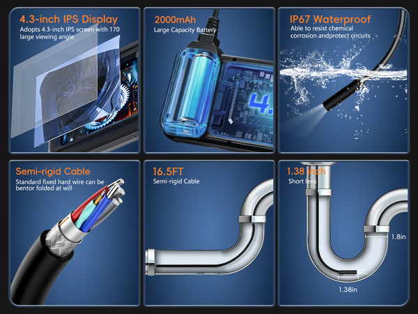 borescope camera with light