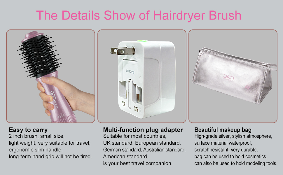 Small Hair Dryer Brush,Brush Hair Dryer for Short Hair