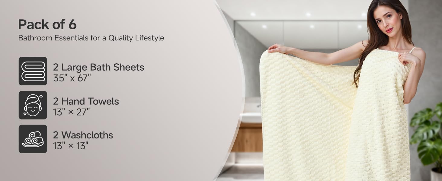 Ivory bath towel set