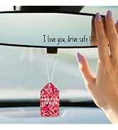 2-Pack I Love You Drive Safe Mirror Sticker, Vinyl Rearview Mirror Car Stickers and Decals with 4...