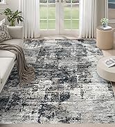 black and grey washable rug