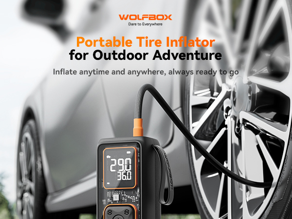wolfbox portable tire inflator