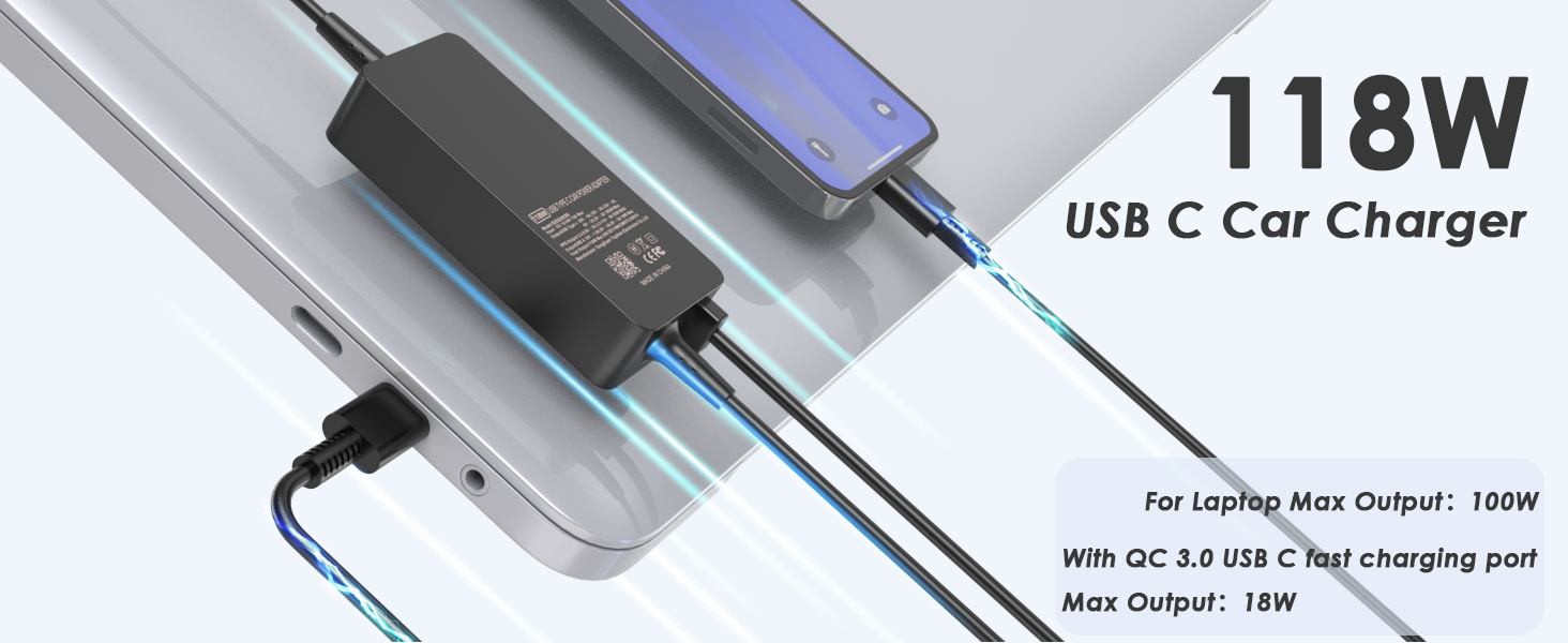 118w usb c car charger