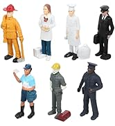 People Everyday Heroes Figurine Toys: 7pcs Human Figurine Pilot Postman Baker Mailman Policeman C...
