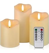 VIEWELLD Flickering Flameless Candles with Remote and Timer, Realistic LED Candles, Battery Opera...