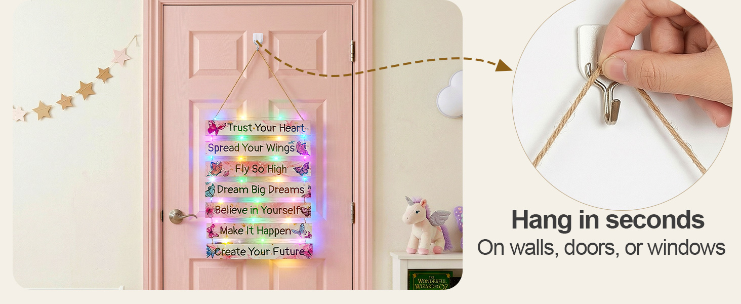 Girls Room Decor for Teen Girls Butterfly Wall Decor with LED Lights