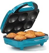 Holstein Housewares Non-Stick Cupcake Maker, Teal - Makes 6 Cupcakes, Muffins, Cinnamon Buns - Bi...