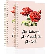 BNMBQKL 2Pcs Spiral Journal Notebook with 100 Pages, A5 College Ruled Hardcover Notebook for Offi...