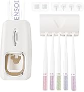 RIDGEPOLE Toothbrush Holder and Toothpaste Dispenser Set, Automatic Toothpaste Squeezer Dispenser...