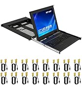 16 Port Rack Mount KVM Over IP Remote Access, MT-VIKI IP KVM Console w/17'' LCD Monitor, 1 Local ...