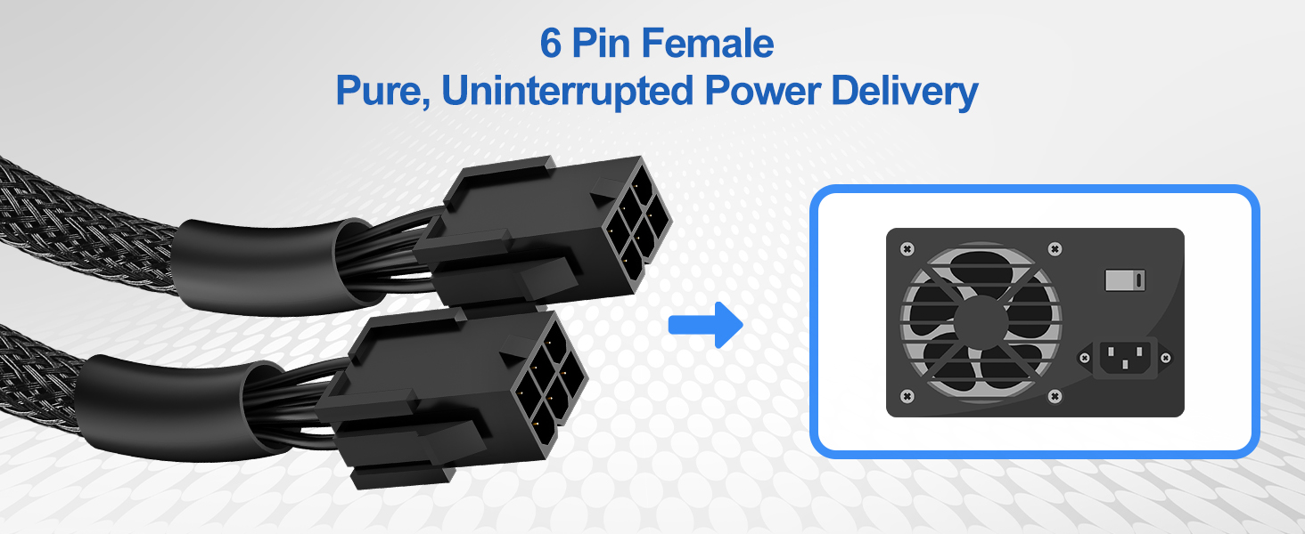 6 to 8 pin gpu adapter