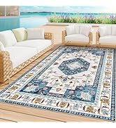 LuxStep Indoor-Outdoor Area Rug 5x7 Ft Washable Outside Rug Outdoor Carpet Large Floor Mat for Be...