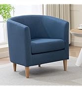 Brage Living Accent Barrel Chair, Modern Comfy Living Room Chairs with Armrest Small Reading Chai...