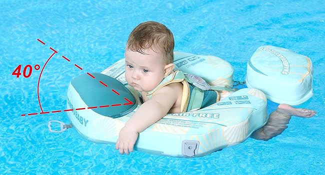 HECCEI Add Tail Newest Shell Mambobaby Baby Swim Float with Canopy