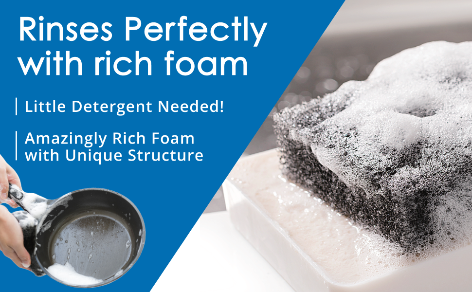 Little detergent needed cost effective sponge