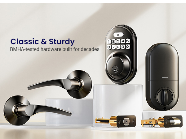 keyless entry door lock with handle 
