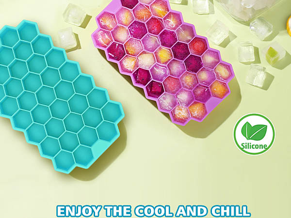 2 Pack Ice Cube Tray with Lid