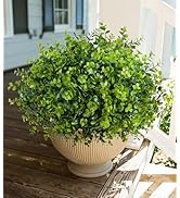Artificial Faux Outdoor Plants for Spring Summer Decoration, 12 Bundles Fake Plastic Eucalyptus U...