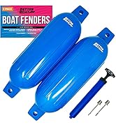 2 Pack Boat Fenders, 23" x 6.5", Inflatable Dock Bumpers with Pump, Marine Buoys for Docking, Pon...