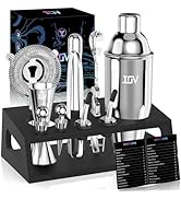 IOV Mixology Bartender Kit With Stand | 12-Piece Cocktail Shaker Set | 24oz Martini Shaker Set Fo...