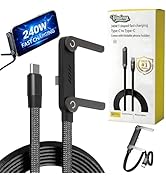 240w Super Fast Charging Invisible Holder Charger Cable with Stand,2-in-1 Braided Charging Cable,...