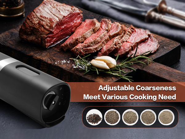 Adjustable pepper and salt grinder