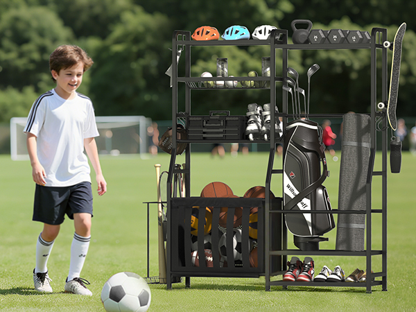 sports equipment storage organizer