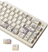 JSJT Vintage French-Style Printed Themed Keycaps 142 Keys Cherry Profile Keycap PBT Dye Sublimati...