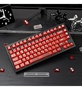 Red Clear Keycaps - 151 Keys Transparent Cherry Profile Keyboard Keycaps Backlit Crystal PC Keyca...