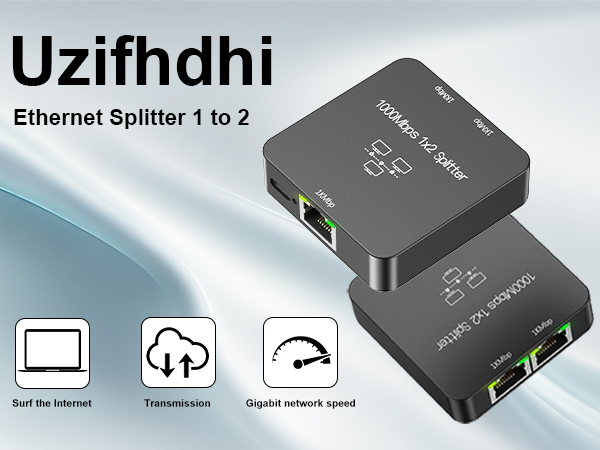Ethernet Splitter 1 to 2 with Ethernet Cable