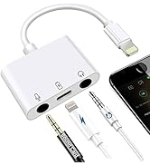 Sanjyut Microphone &amp; 3.5mm Headphone Adapter for Live-Streaming with Charging Port Lightning to A...