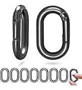 10Pack 1 Inch Oval Carabiner Clip, Metal Tiny Carabiner Spring o Rings Hooks for Paracord Keychai...