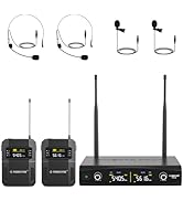 Phenyx Pro UHF Wireless Microphone System w/ 2x30 Frequencies, Metal Cordless Mic Set,