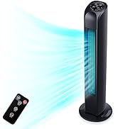 Uthfy Oscillating Tower Fan for Bedroom, Portable Standing Fan with Remote, 3 Modes 3 Speeds, 7.5...