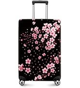 ANNA QUEEN Cherry Blossom Luggage Cover, Elegant Pink Sakura Design Suitcase Protector, Stretchab...