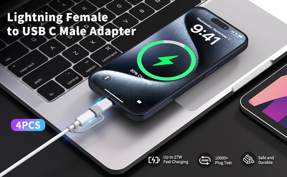Lighting Female to USB C Male Adapter