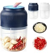 Electric Garlic Chopper, Mini Portable Veggie Chopper Garlic Grinder Masher Onion Chopper, Rechar...