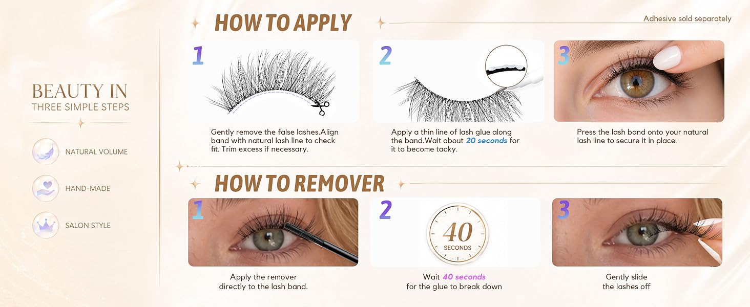 GAQQI False Eyelashes Wispy Lashes Strips,Natural Lash 7 Pairs