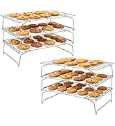 LIANYU Cooling Rack 15"x10", 6-Tier Stackable &amp; Collapsible Stainless Steel Baking Wire Racks for...